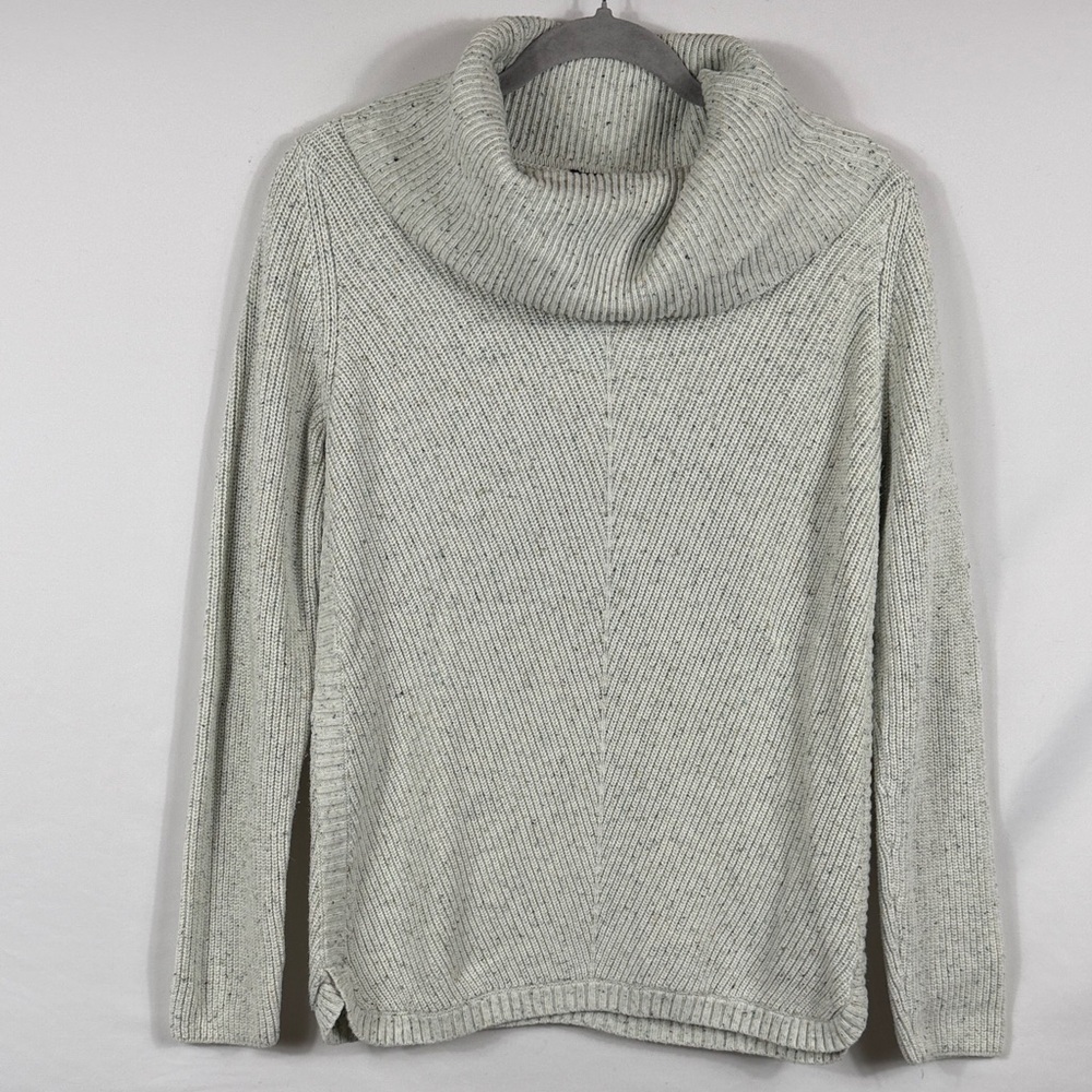 Talbots Womens Light Mint Green Cowl Neck Knit Sweater Size M Cotton Modal Blend